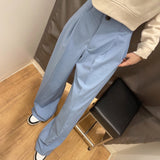 Gray Striped Pants Women High Waist Baggy Pants Woman Office Casual Summer Women's Pants Y2k Streetwear Wide Leg