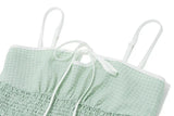 Green Elastic Ruched Midi Dress- Outfit