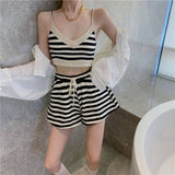 Short Sets Women Summer Vest French Tight-fitting Short Sexy Hot Girl Strapless Base Suspenders Sleeveless Crop