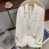Zingj Suit Jacket Female In 2024 Autumn New Design Sense Fashion Versatile Temperament Single Breasted Small Suit