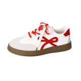Primer Leather Shoes Women 2025 Autumn Retro Height Leisure Women's Shoes Double Bows Trend