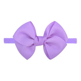 1piece Solid Colors Bowknot Baby Headband For Girls Nylon Elastic Hair Bands Handmade Turban Headwear Hair