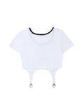 Letter Printed T-shirt Aesthetic Short Sleevle Chic Crop Top 2022 Summer Female 90s Fashion Casual Streetwear Y2K