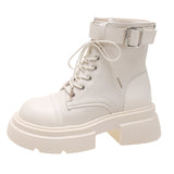 New Handsome Small Thick Bottom Casual Black British Style Ankle
