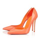 Jelly Orange Shoes Women Sexy Extremely High Heels Pointed Toe Slip On Stiletto Chic Pumps Ladies Party Wedding