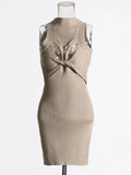 Sexy Hollow Kinesi Dress 2025 New Sleeveless Temperament Design Slimming