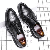 Zingj 2023 New Business Leather Shoes Men's Leather Shoes British Bullock Carved Men's Shoes
