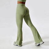 Sporty Flared Leggings Women for Gym Yoga Clothing Scrunch Legging Pants Raises Butt Ladies Fitness Dance Trousers