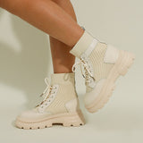 Women Fashion Autumn and Winter Nude Boots 2022 New Casual Women Shoes Short Boots Woman British Style Botas De