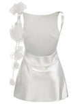 Fashion French Dress Women 2025 Summer New Elegant Wind Sleeveless Three-Dimensional Flowers Short A