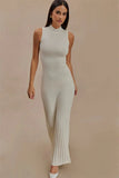 Ribbed Pleated Tank Long Dress- Outfit