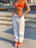 Waist Jeans Women Baggy Jeans 2021 New Fashion Straight Leg Pants Y2k Denim Trousers Loose Blue Washed Mom Low Rise