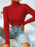 Turtleneck Ribbed Knit Sweater- Outfit