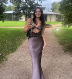 Cut Out Lace Prom Dress Evening Dress Vacation Party Dress