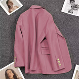 Zingj Spring And Autumn New Pink Suit Jacket Female A Button Casual Temperament Small Spring Suit