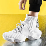 Retro Cool Outsole Men Sneakers Breathable High Top Running Shoes for Men Black Sports Shoes Slip-On Walking