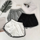 Simple Women Casual Shorts Patchwork Body Fitness Workout Summer Shorts Female Elastic Skinny Slim Beach Egde Short