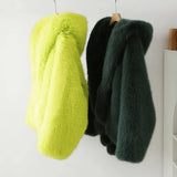 Neon Faux Fur Hooded Coat- Outfit