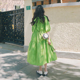 2022 Spring Summer Women New Fashion French Small Fresh Puff Sleeve Dress Elegant Parti Even Long Dress Women