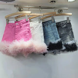 Denim Frill Trim Short- Outfit