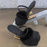 Zingj 2024 New Metal Special Shape With Round Head Design Sense Fashion Women's Slippers-Outfit