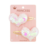 Glitter Cartoon Cartoon Love Heart Crown Hair Clips For Girls Handmade Hairpins Boutique Barrette Kids Hair