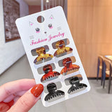 New Women Girls Vintage Elegant Leopard Small Acrylic Hair Claws Geometric Hair Clips Headband Fashion Hair