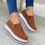 Zingj Shoes 2024 Spring And Autumn New Style Low-Top Thick Soles Heightened Casual Women's Shoes Muffins One Foot On Lazy