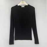 Quality T Shirt Korean Style Slim T-shirts 2021 Sexy Tshirts Cotton Long Sleeve Summer Casual Women Tops Tee Shirt