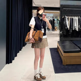 New Set Of OOTD Relaxation Feeling Wearing A Reduced-Age White T-Shirt Vest Dress