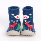 6 to 36M Christmas Children's Indoor Socks With Soft Rubber Sole Baby Walking Shoes Girls Winter Non-slip Floor