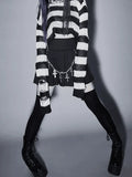 Distressed Striped Crop Sweater- Outfit