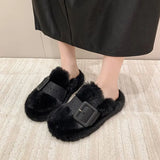 Fur Slippers Women Wear 2025 Autumn New High-End Half-Slip Slippers Lazy One-Legged Women's