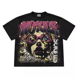 New Gothic Funny Street Trend Hip-Hop Printed High Street Casual Men's And Women's Short-Sleeved Round-Necked