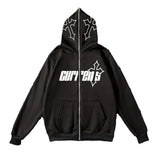 Zipper Sweater Y2K Vintage Print Leisure Sweater Men's And Women's Fashionable Hoodie