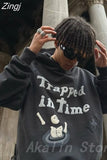 Retro Simple Letter 3D Foaming Printing Hoodies Men Y2k New Street Hip Hop Punk Rock Sweatshirts Couples Harajuku