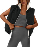 2024 Ladies Autumn And Winter New Vest Lamb Wool Zipper Sleeveless Double-Sided Thermal Jacket Jacket-Outfit