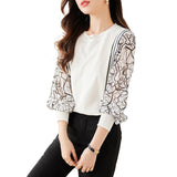 Shot Spring And Autumn New Design Sense Unique False Two Clothing Chiffon Stitching Sweater