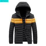 Parka Men\'s New Warm and Windproof Cotton Jacket Men\'s Windproof Casual Fashion Pure Color Parka