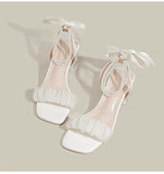 Evening Wind Niche Pearl High-Heeled Sandals Women's Summer 2025 New Middle And Fairy Wind Super Hot