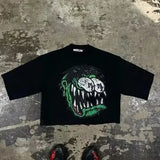 Zingj Retro Men's Cartoon Hip-Hop Short-Sleeved Cotton T-Shirt American Kawayi Long Clothes Y2k Short Sleeves 211-0-Outfit