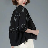 Winter Polo-neck Loose Casual Buttons Jacket Lady Long Sleeve Printing Ruffles All-match Jacke Top Women Cardigan