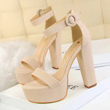 Zingj Thick Heel Super Skinny High Heels Sexy Nightclub Women's Shoes Waterproof Table Open Toe