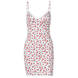 Sexy V-neck Lace Sling Print Temperament DressOutfit
