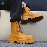 Zingj Martens Men's High Gang British Style Chelsea Boots Casual Men's Shoe Tide Boots