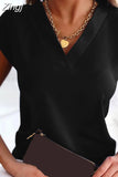 Neck Elegant Simple Blouse Fashion Summer Casual Women Short Sleeve Office Tops Mujer 2023 Ladies Shirts Woman Clothing