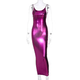 Women Autumn Summer Bodycon Party Solid Color Sleeveless Long Dress Sundress 2021 Female Clothing Streetwear