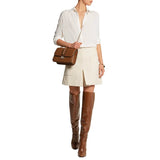 Women's Large Size Brown Thick, High Heels, Knee-Length Boots, Winter Chengdu E-Commerce