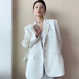 Zingj Suit Jacket Female Spring And Autumn 2024 New Korean Version Loose Web Celebrity Casual Professional Fashion Small Suit