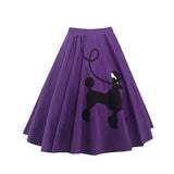 Retro Swing Skirt 50's 60's Poodle Rockabilly Grease Fancy Costume 1950s Girls 2022 Pinup High Waist Cotton